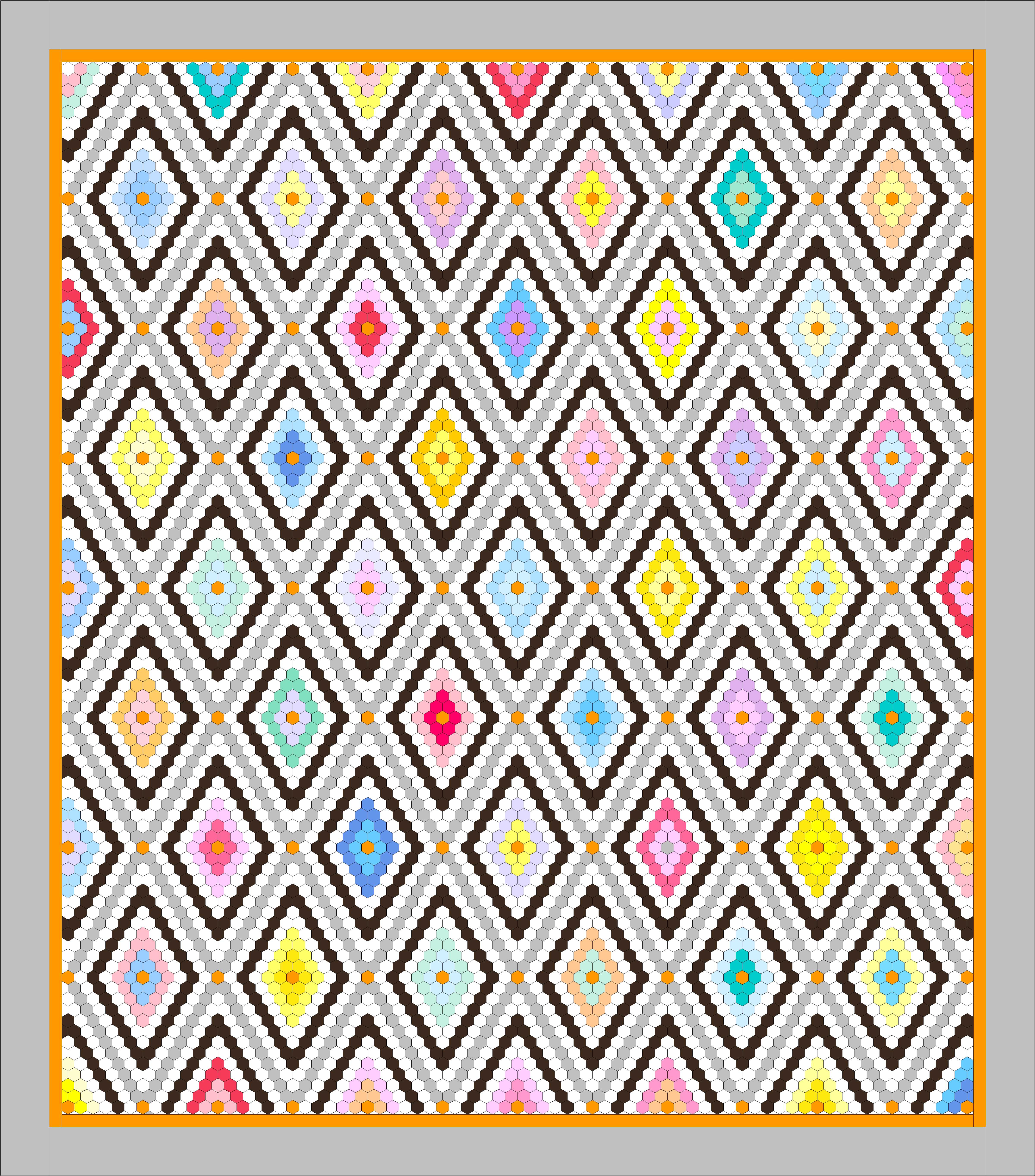 The quilt variation I entered, with gray and black replacing orange and green